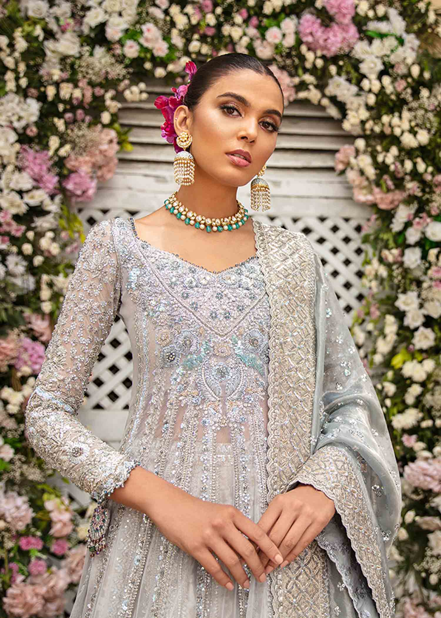 Matching Jewellery With Grey Dress Silver Grey Lehenga With Jewellery Grey Dress With Jewellery Bridal Lehenga Matching Jewellery With Grey Dress Silver Grey Lehenga With Jewellery Grey Dress With Jewellery Bridal Lehenga
